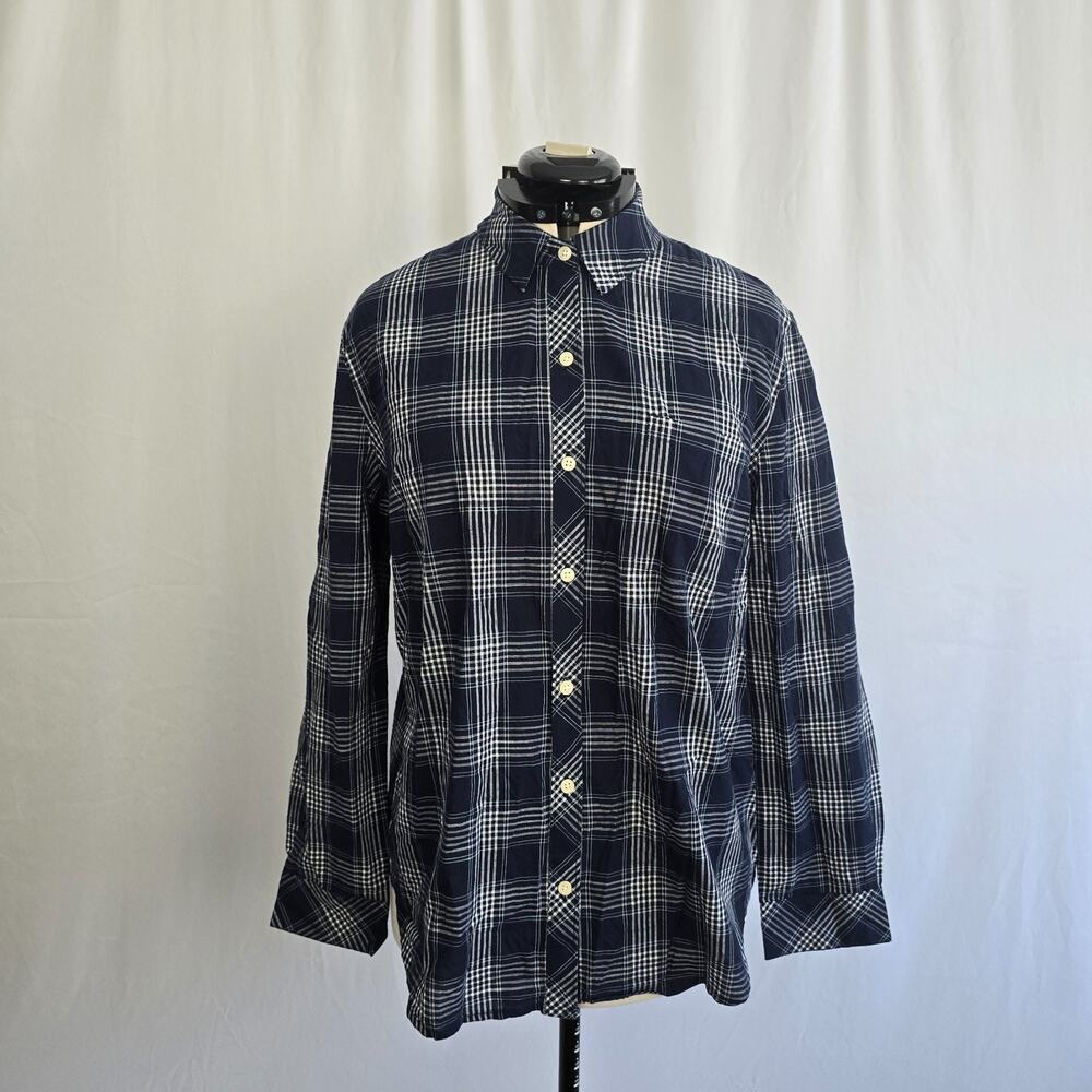 Style & Co Button Up Boyfriend Shirt Women's XL Industrial Blue NWT